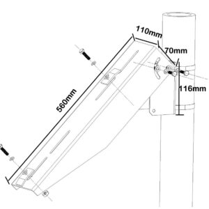 550mm Single arm pole mount - Image 2