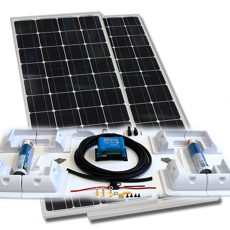 200W Monocrystalline Solar Panel Kit – 12V Battery Charger With Controller – For RV, Boat, Caravan, Camping
